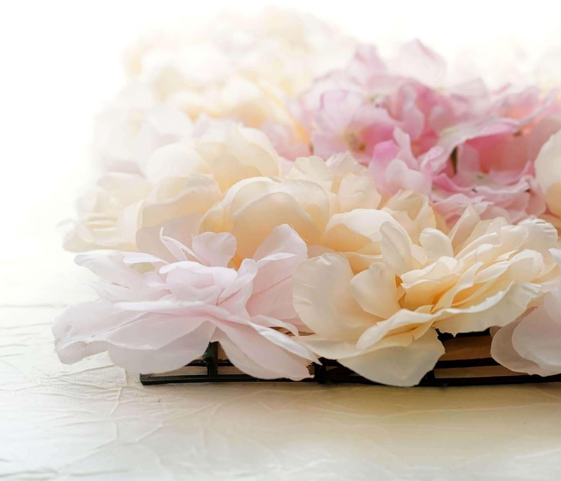 Pink and Cream Floral Wall Panel (Set of 4)