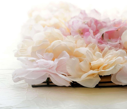 Pink and Cream Floral Wall Panel (Set of 4)