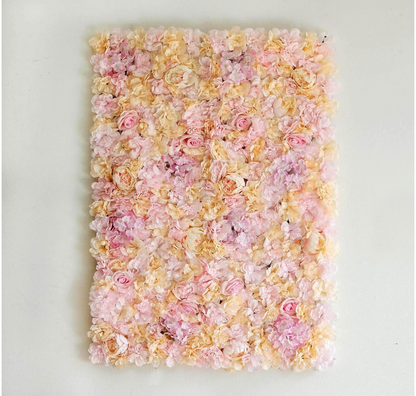 Pink and Cream Floral Wall Panel (Set of 4)
