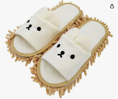 Bear Chenille Microfiber Mop Slippers