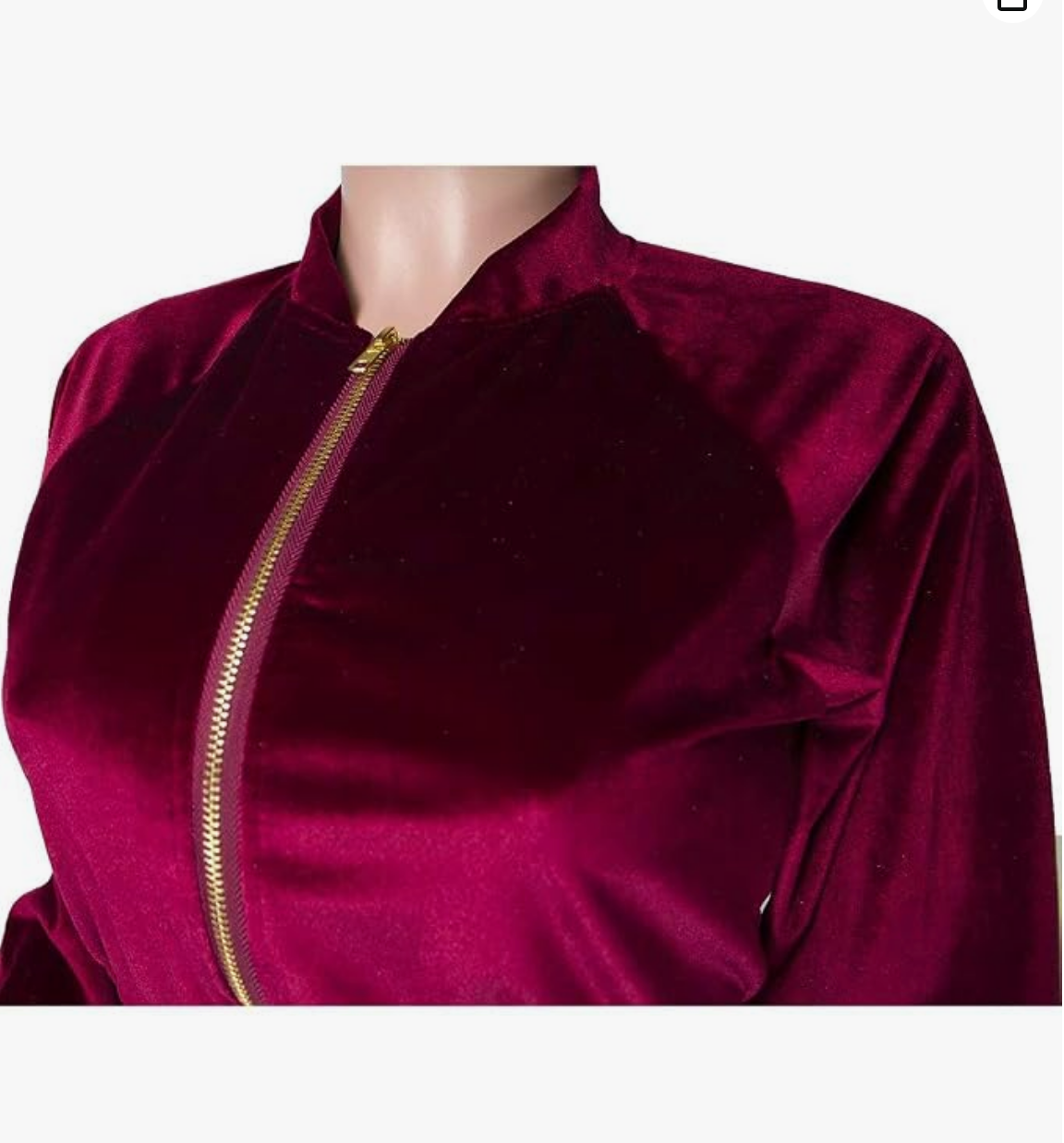 Burgundy Velour Crop Jogger Set