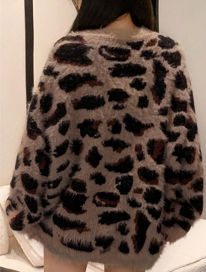 Leopard-Print Teddy Cardigan