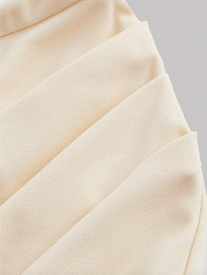 Cream Corset-Style Midi Dress