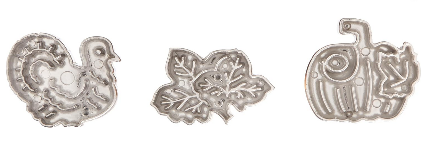 Wood-Handled Metal Cookie Stamp Set
