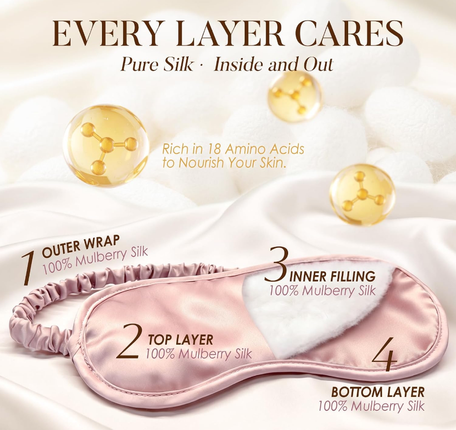 Mulberry Silk Pink Sleep Mask