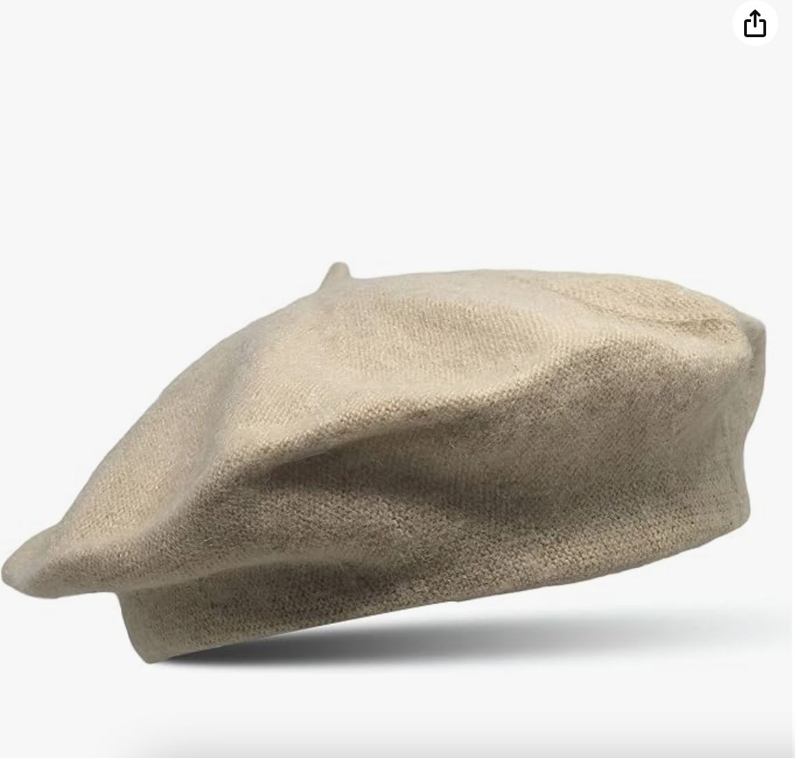 Wool Beret in Light Beige