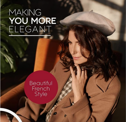 Wool Beret in Light Beige