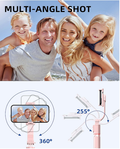 Pink Bluetooth Selfie Stick Tripod