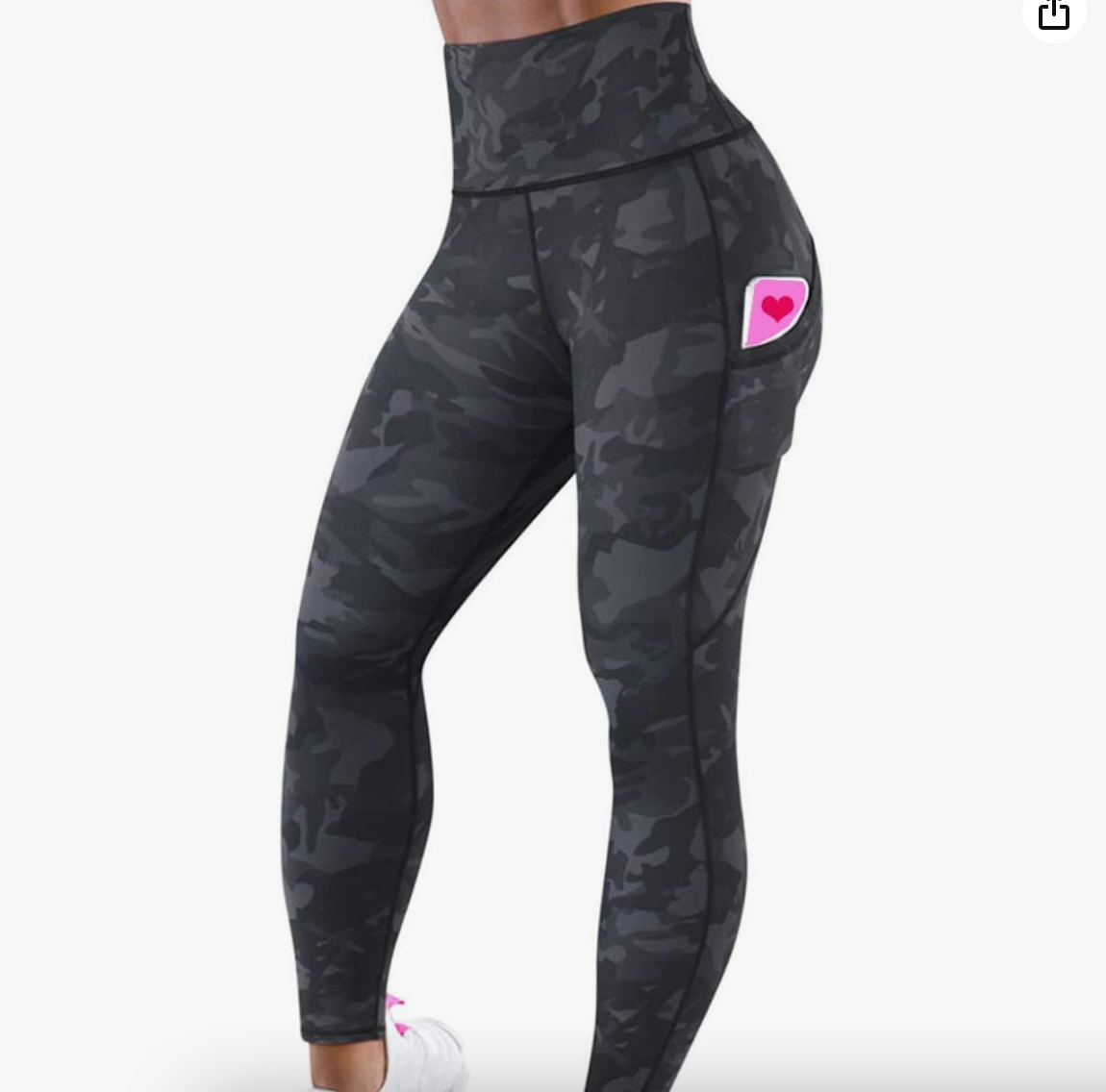 High-Waist Charcoal Camo Pocket Leggings