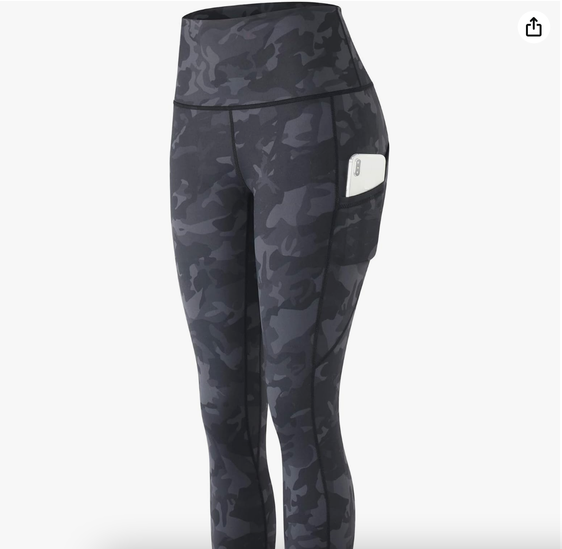 High-Waist Charcoal Camo Pocket Leggings