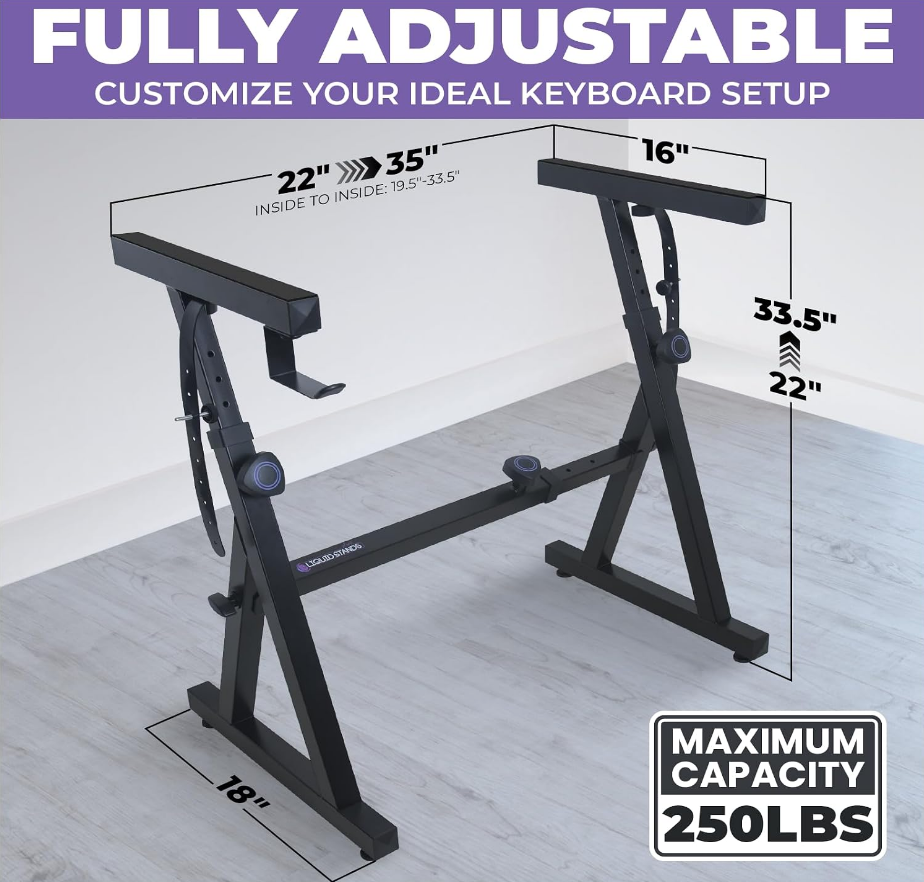 Adjustable Black Keyboard Stand