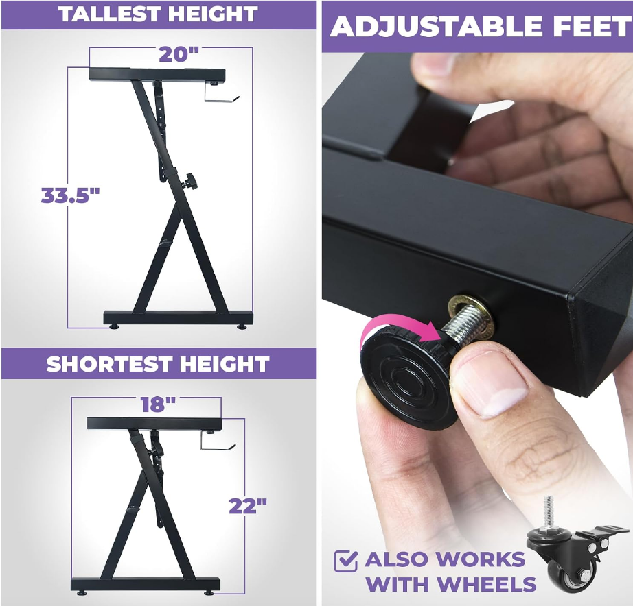 Adjustable Black Keyboard Stand