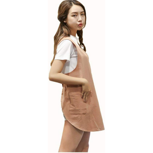Sleeveless Apron Tunic in Light Pink