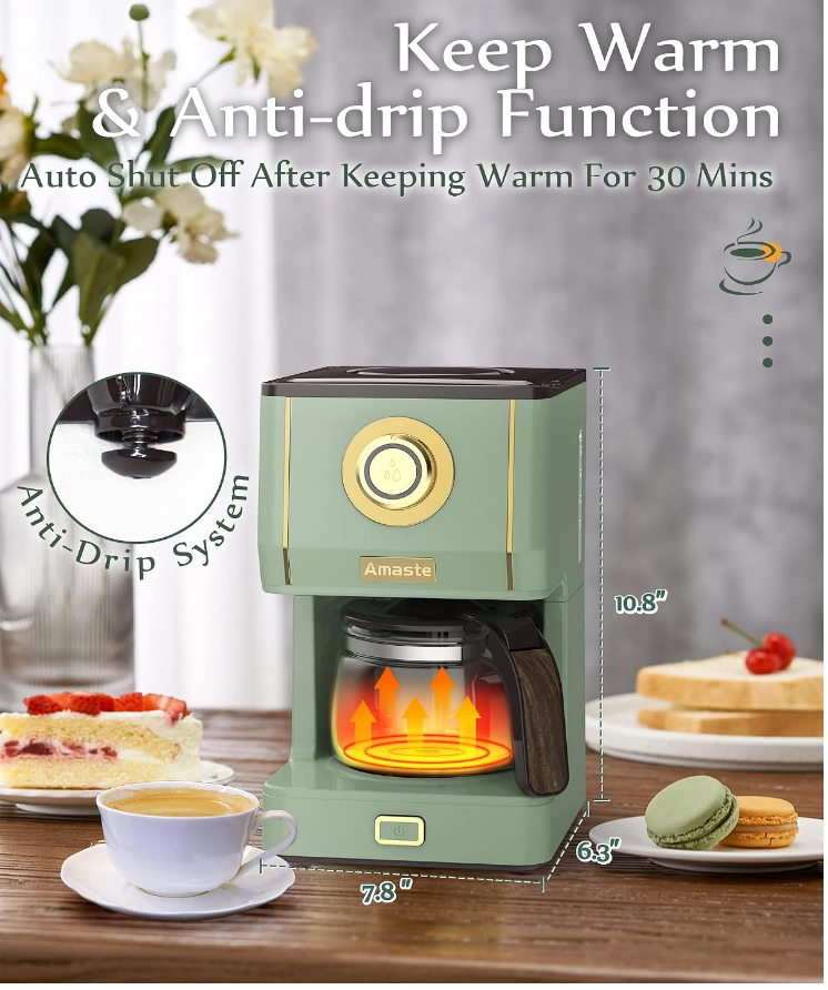 Drip Coffee Maker in Sage Green