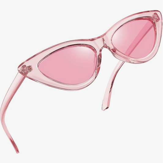 Transparent Pink Cat-Eye Sunglasses