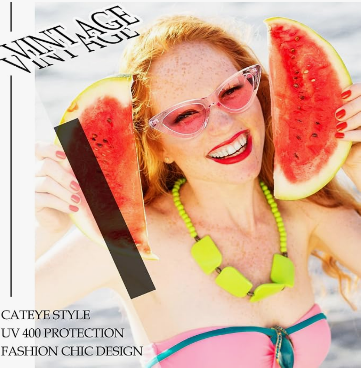 Transparent Pink Cat-Eye Sunglasses