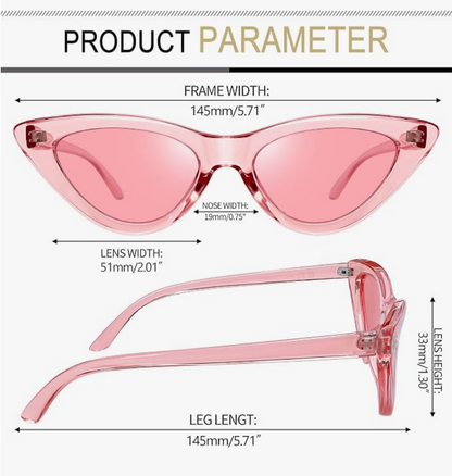 Transparent Pink Cat-Eye Sunglasses