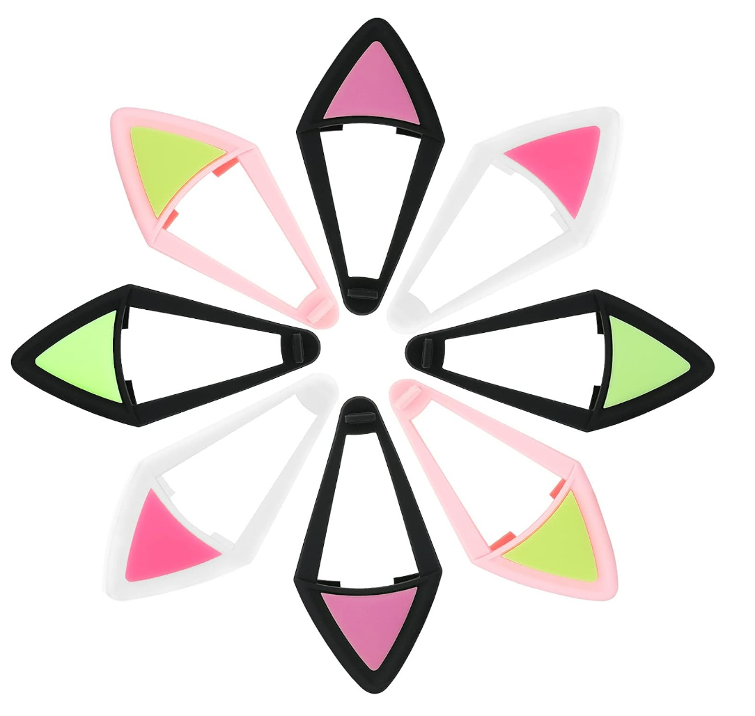 Pink and White Silicone Cat Ears for Headphones (Pair)
