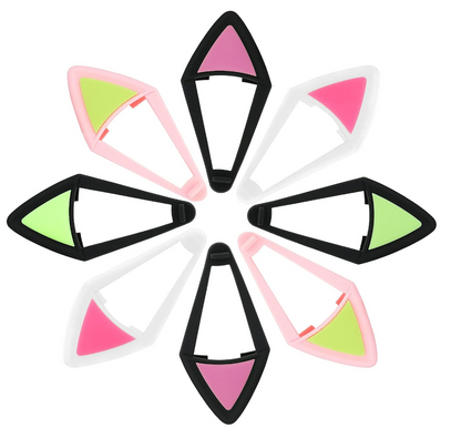 Pink and White Silicone Cat Ears for Headphones (Pair)