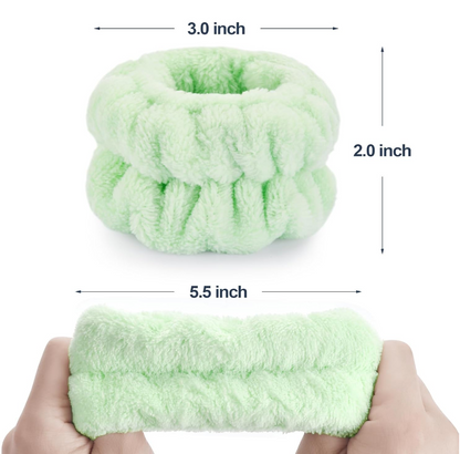 Wrist Bands for Face Washing in Green (Pair)