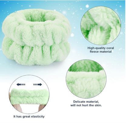 Wrist Bands for Face Washing in Green (Pair)