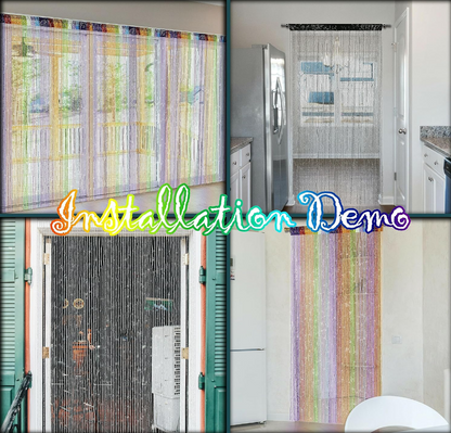 Sparkling Pink Threaded Curtain Panel for Doorway