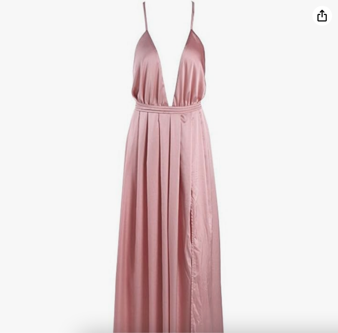 Elegant Blush Pink Satin Maxi Dress