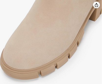 Taupe Rib-Knit Ankle Chelsea Boot