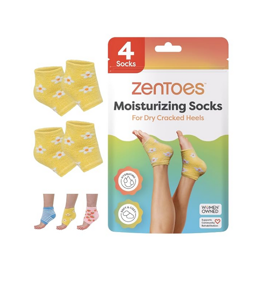 Yellow Moisturizing Ankle Socks for Dry Heels (2 Pairs)