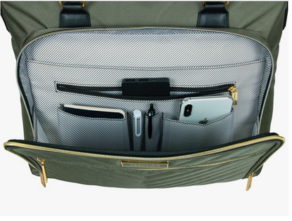Olive Green Quilted Laptop Tote