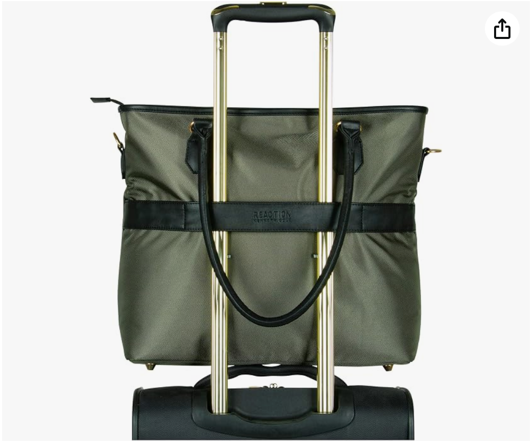 Olive Green Quilted Laptop Tote