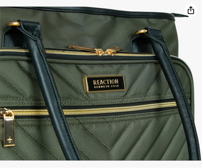 Olive Green Quilted Laptop Tote
