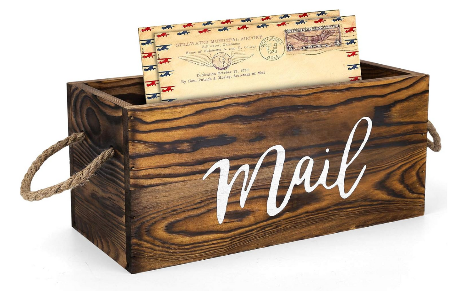 Wooden Mail Organizer Box