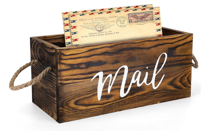 Wooden Mail Organizer Box