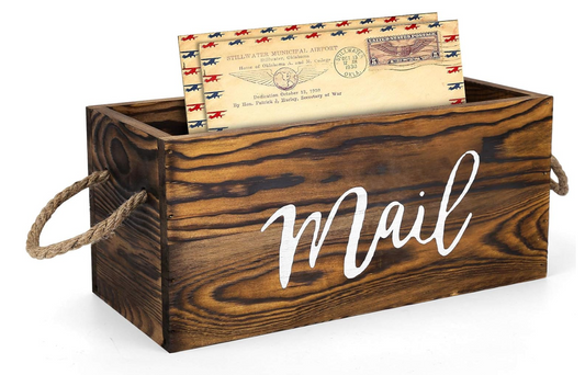 Wooden Mail Organizer Box
