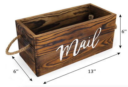 Wooden Mail Organizer Box