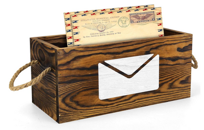 Wooden Mail Organizer Box