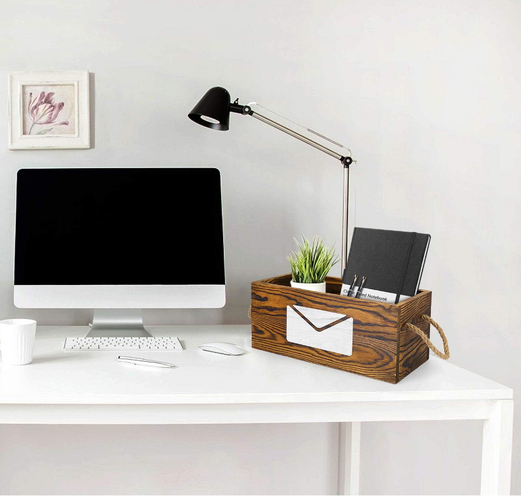 Wooden Mail Organizer Box