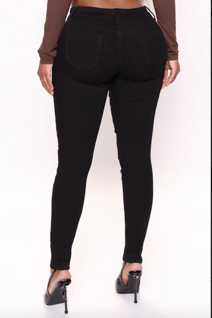 Black Distressed Skinny Jeans
