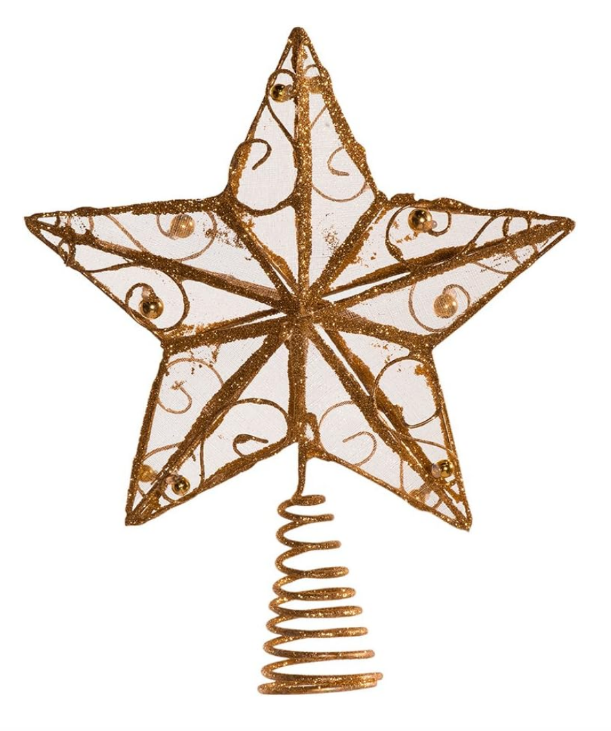Gold Glitter Star Tree Topper