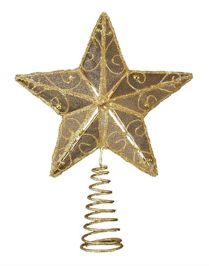 Gold Glitter Star Tree Topper