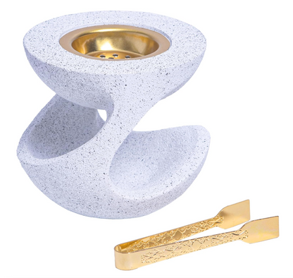 White Textured Incense Holder