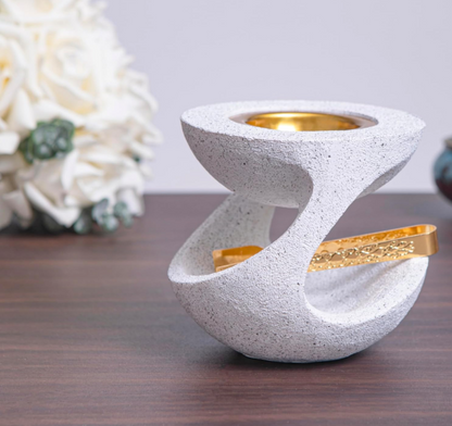 White Textured Incense Holder