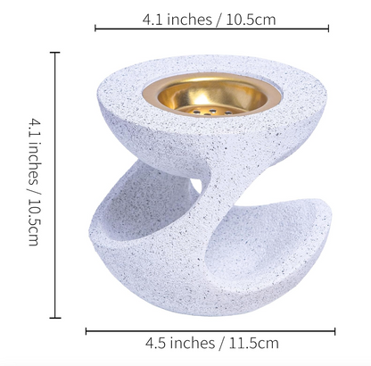 White Textured Incense Holder