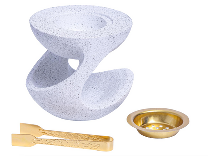 White Textured Incense Holder