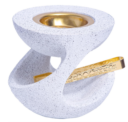 White Textured Incense Holder