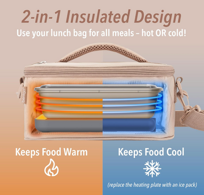 Blush Pink Insulated Travel Lunch Bag