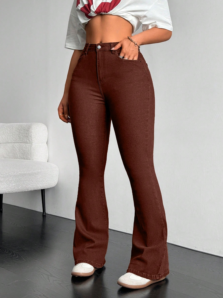 Dark Brown Flare Jeans