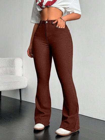 Dark Brown Flare Jeans