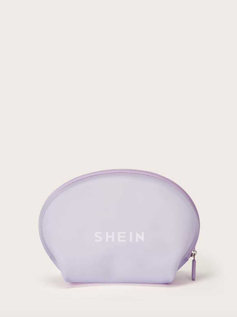 Purple Clear Daisy Makeup Pouch